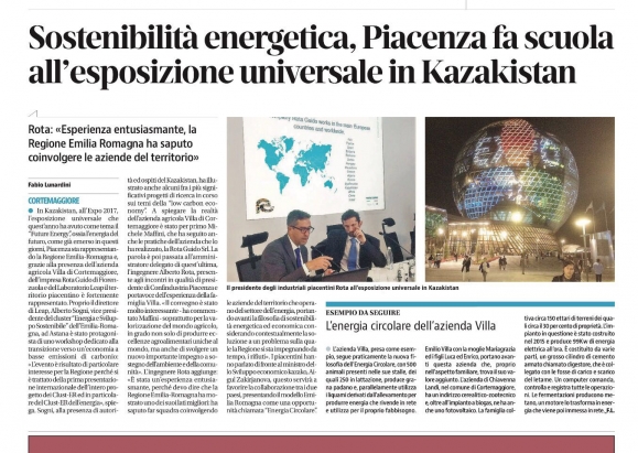 Il nostro Biogas Eccellenza ad Expo 2017 Astana Kazakistan Alberto Rota Kazakistan Expo 2017 Future Energy Biogas Rota Guido