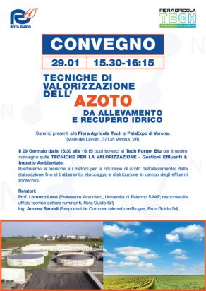 CONVEGNO “Tecniche per la valorizzazione dell’azoto, recupero idrico e rimonta consortile: un caso studio” Convegno Verona 01